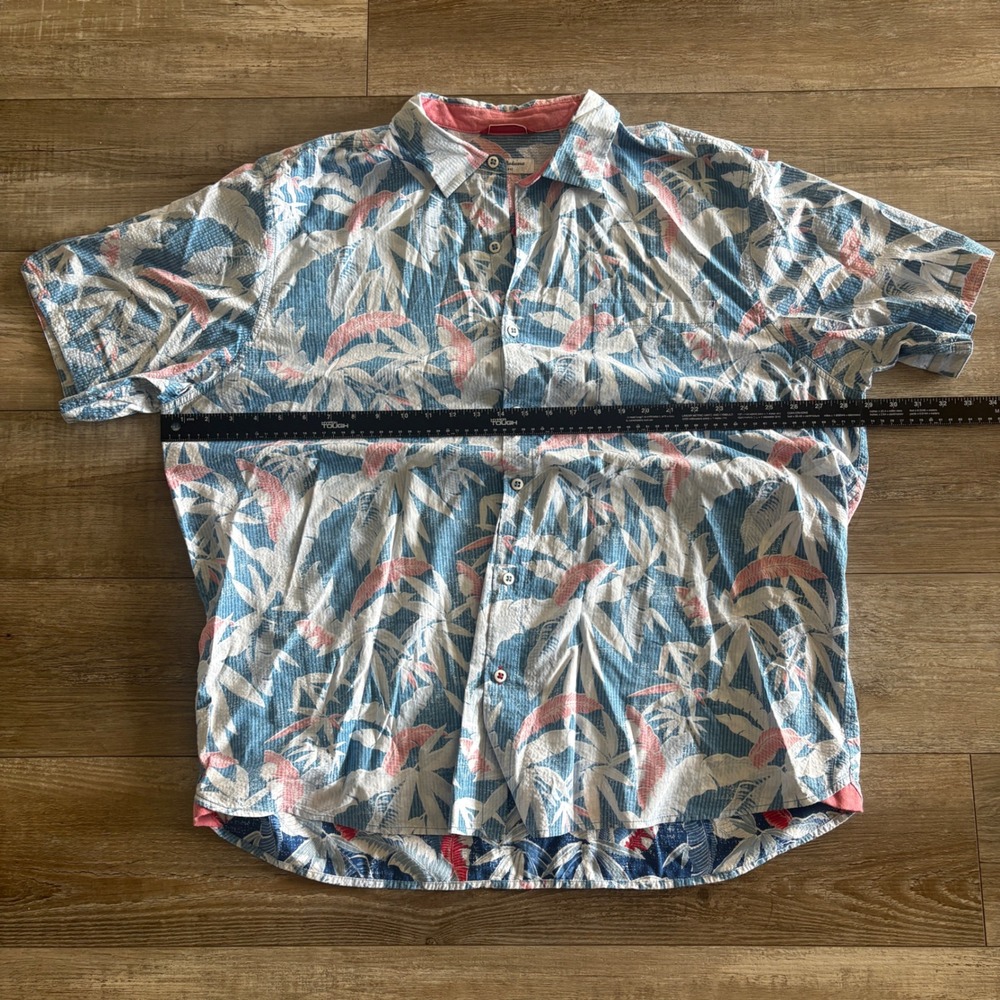 Tommy Bahama Shirt Men XXL Button Down Nova Wave Reverse Print Leaf Short Sleeve - Picture 8 of 8